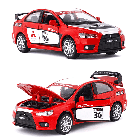 Auto Mitsubishi Lancer Evolution escala 1:32 