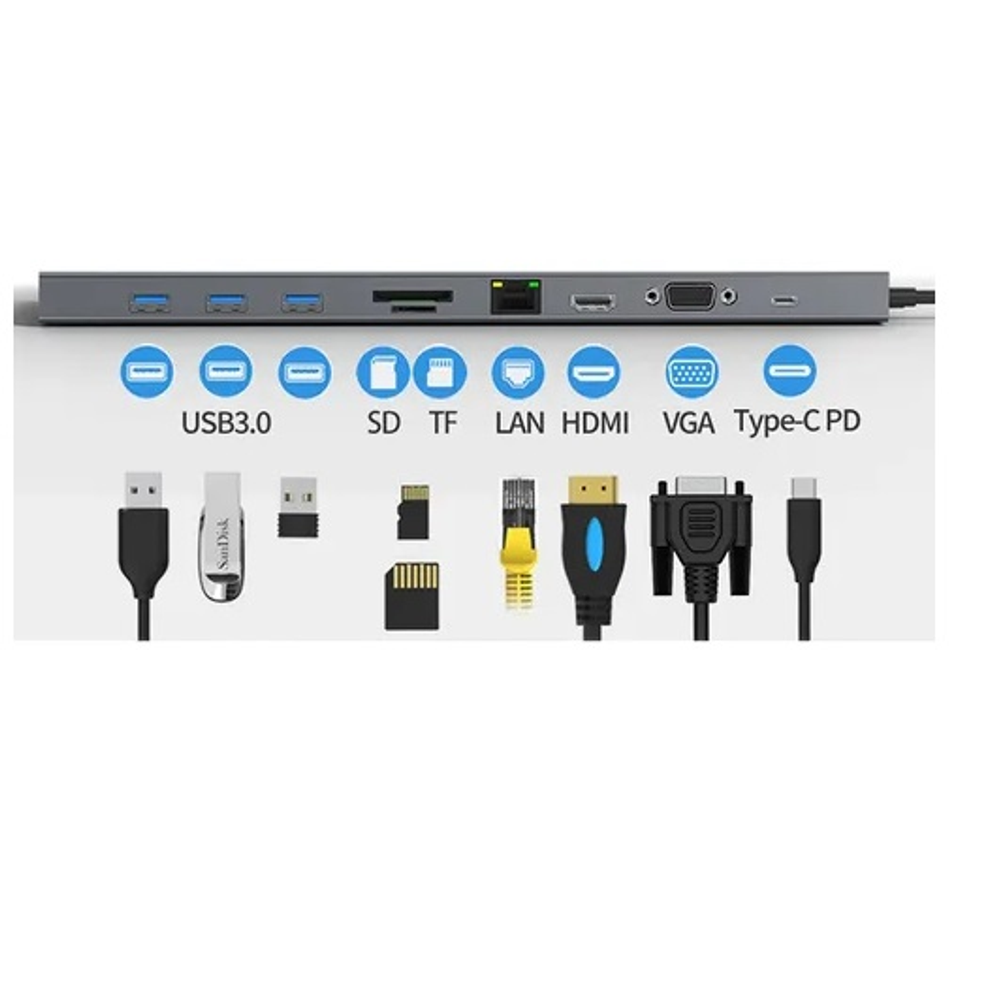 Adaptador Multipuerto USB C 10 en 1  -  ULINK UL-ADC101 3