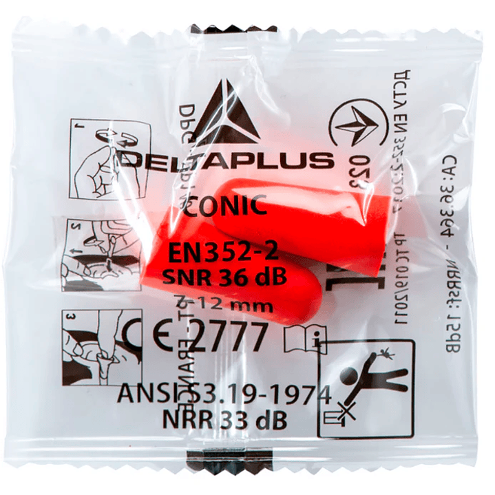 200 Pares  Tapón De Oídos Desechables Deltaplus CONIC200 2