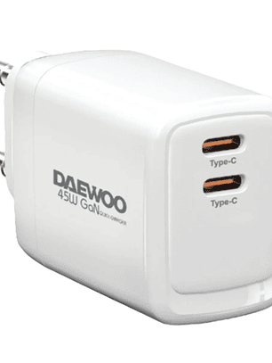DAEWOO CARGADOR DE PARED 45W CARGA DUAL ULTRARRAPIDA 