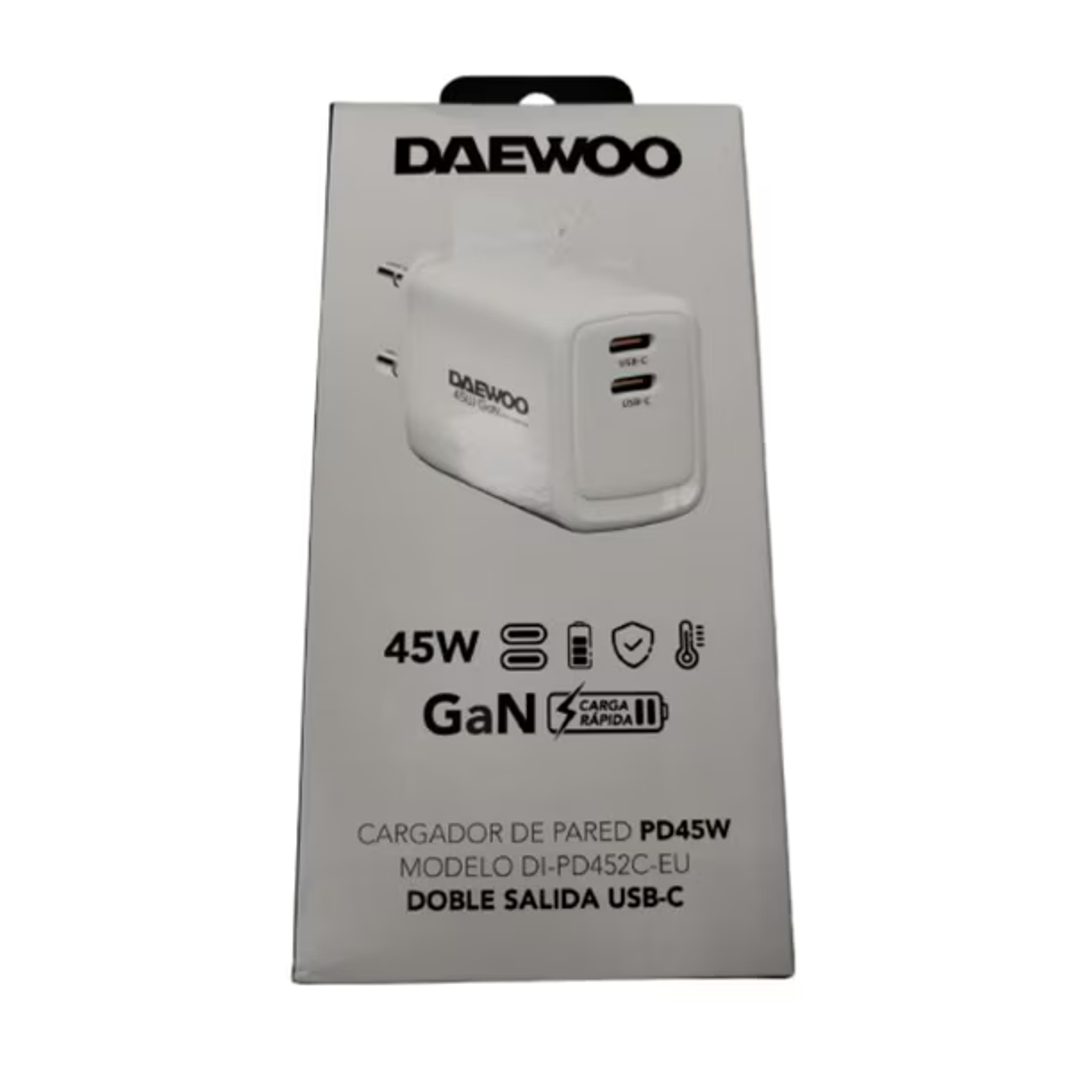 DAEWOO CARGADOR DE PARED 45W CARGA DUAL ULTRARRAPIDA  2