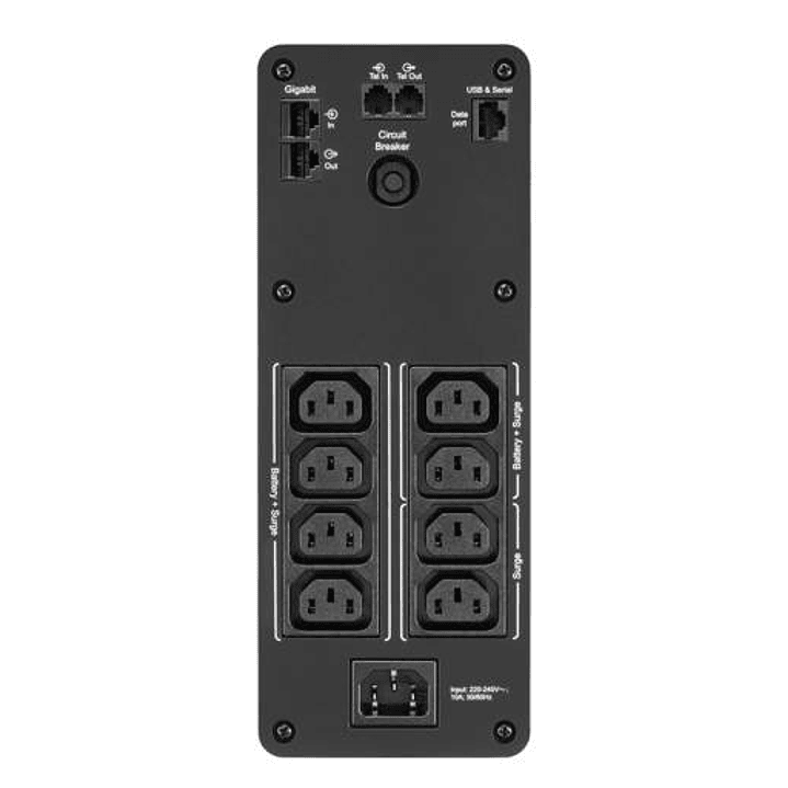 Back-UPS PRO BR1600SI APC 1600VA, 8 Salidas, AVR, Interfaz LCD, Salida 960W / Part number: BR1600SI  3