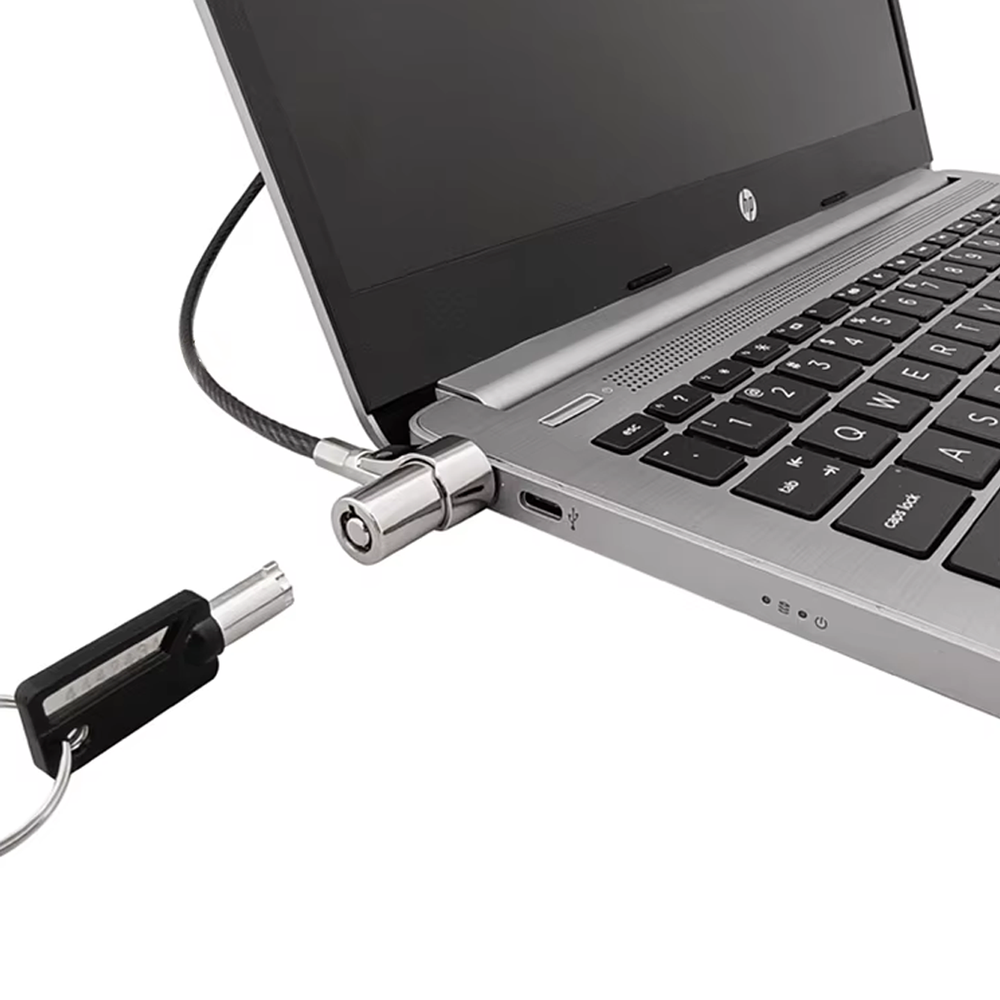 Candado para notebook slot NANO con llave, 1,8mts de largo y 4mm espesor / UT-LK080K 3