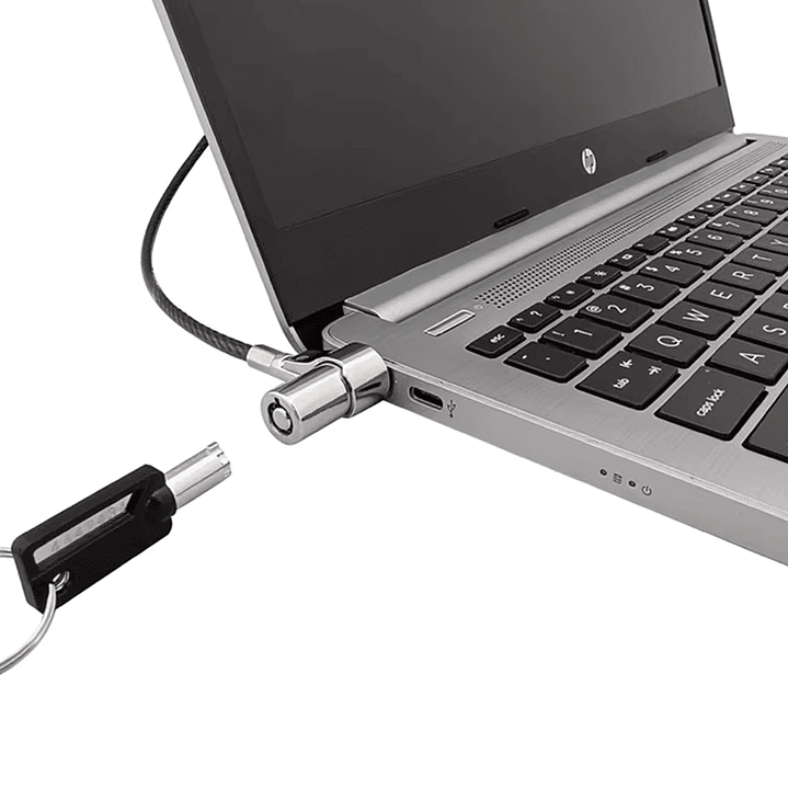 Candado para notebook slot NANO con llave, 1,8mts de largo y 4mm espesor / UT-LK080K 3
