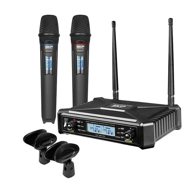 Micrófono Inalámbrico Doble SKP UHF 600 Pro 1