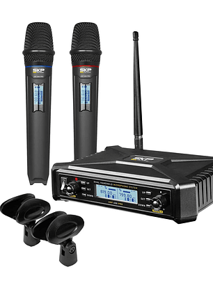 Micrófono Inalámbrico Doble SKP UHF 600 Pro