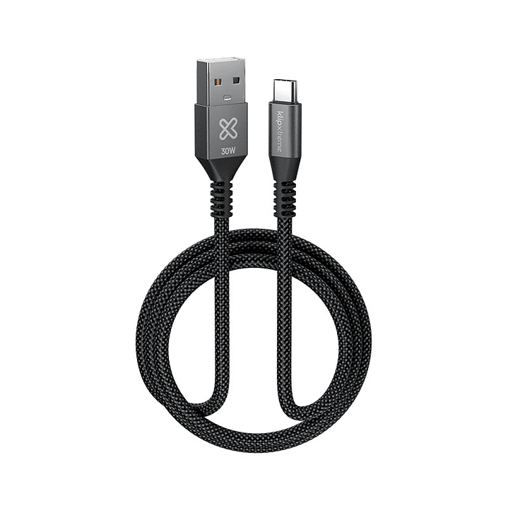 Klip Xtreme Cable Trenzado USB-A USB-C PowerGo 050 30W 3m 1