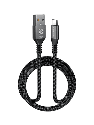 Klip Xtreme Cable Trenzado USB-A USB-C PowerGo 050 30W 3m
