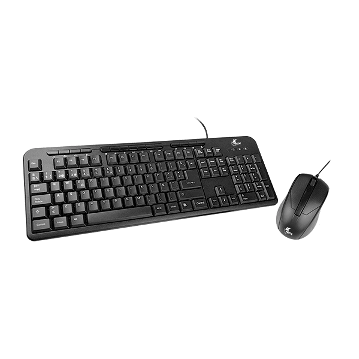 Xtech kit teclado mouse alambrico multimedia negro 1