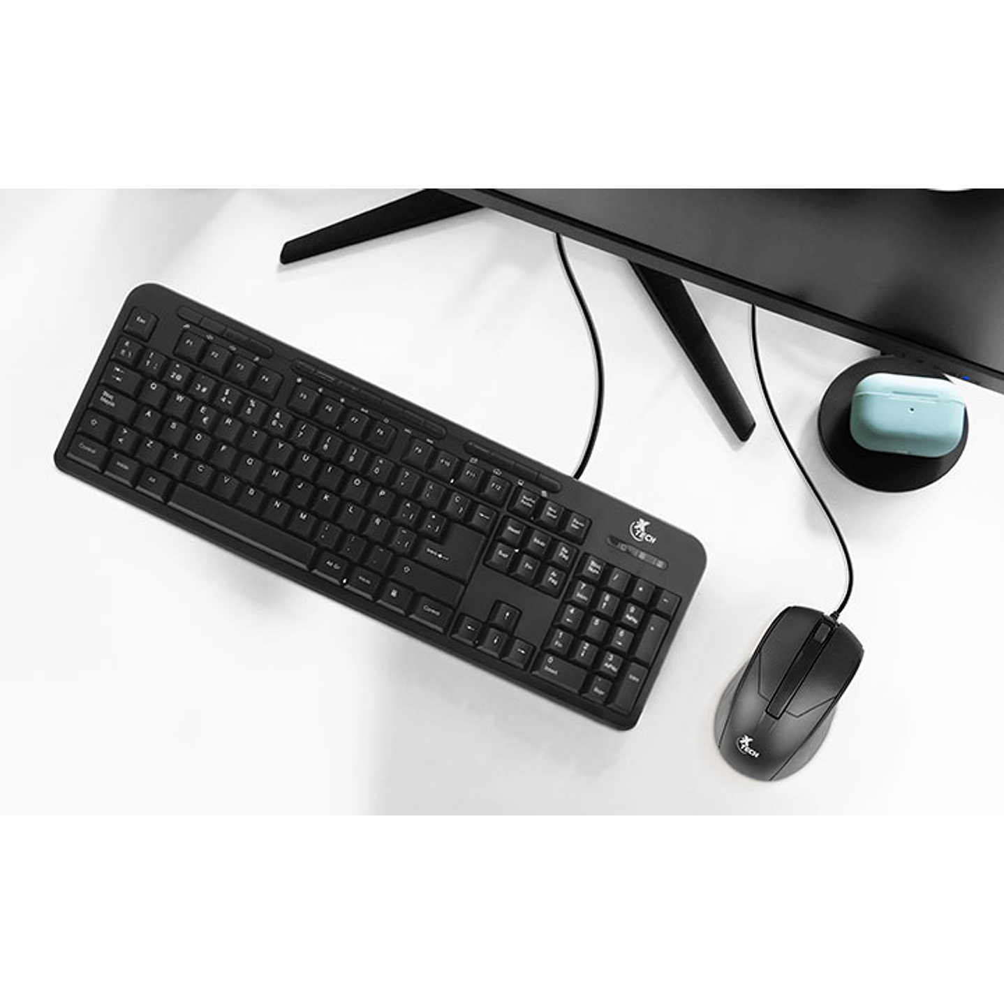 Xtech kit teclado mouse alambrico multimedia negro 2