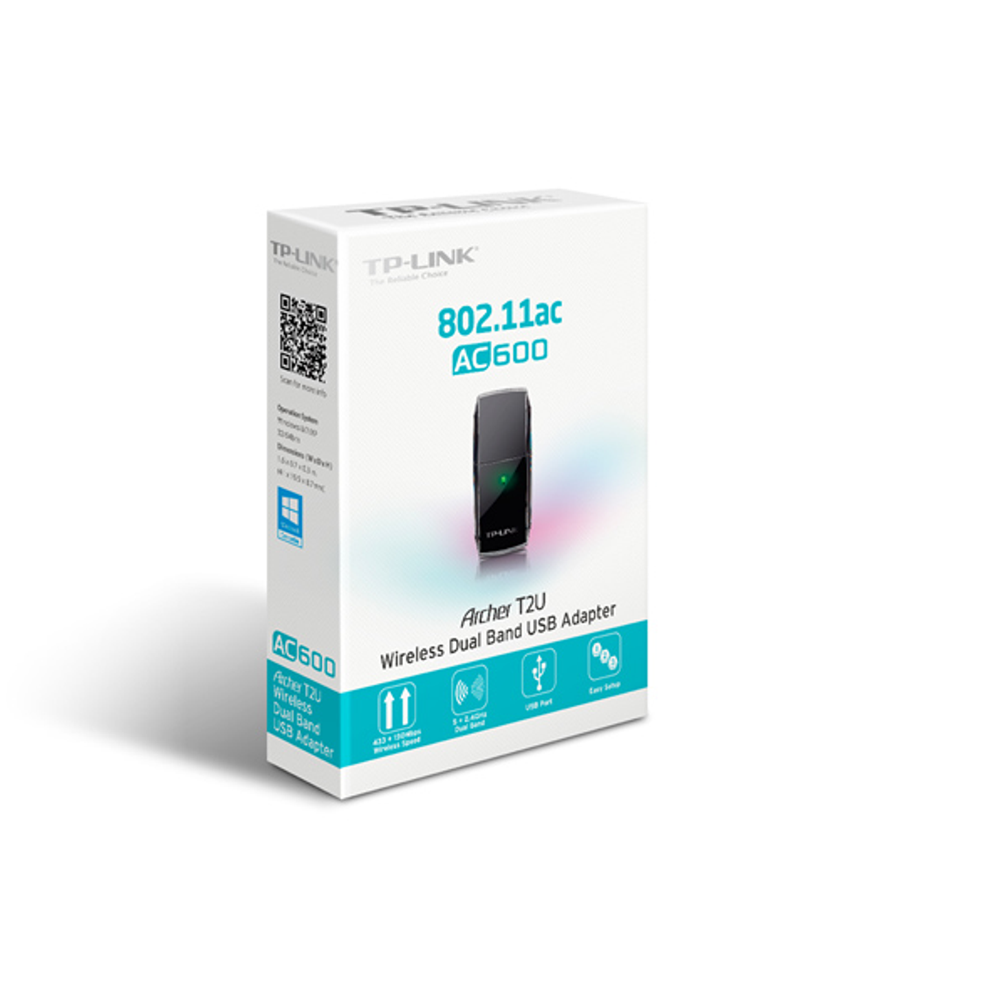 TP-LINK Archer T2U Adaptador USB2.0 WiFi5 AC600 DualBand 4