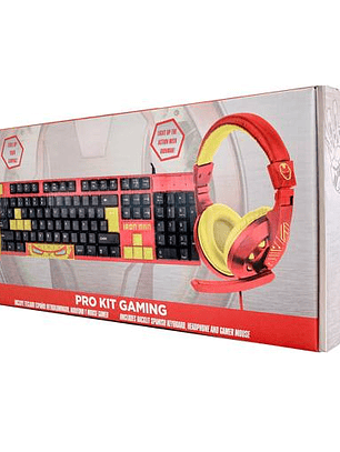 Kit Gamer Marvel Iron Man 3 En 1 Teclado+mouse+audifonos