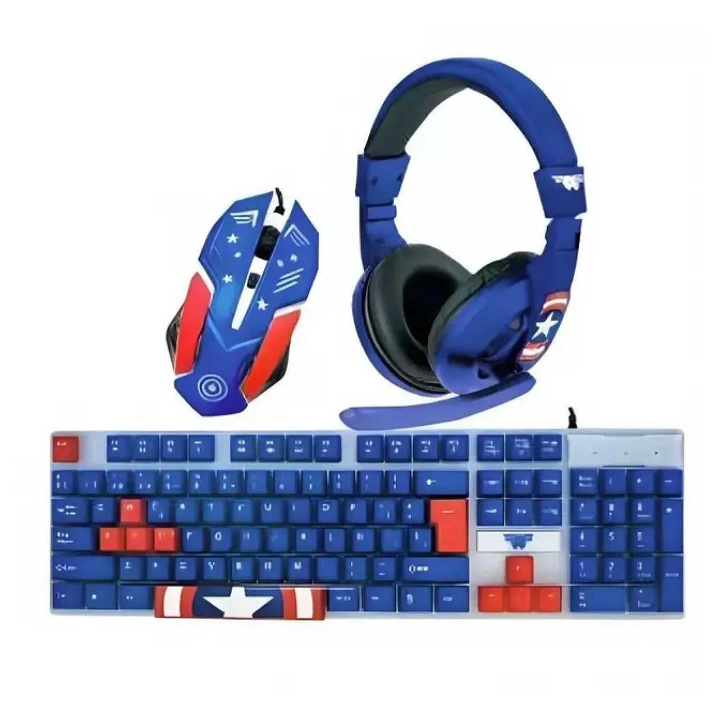 Kit Gamer Capitan Amarica 3 En 1 Teclado Audifonos Mouse 1