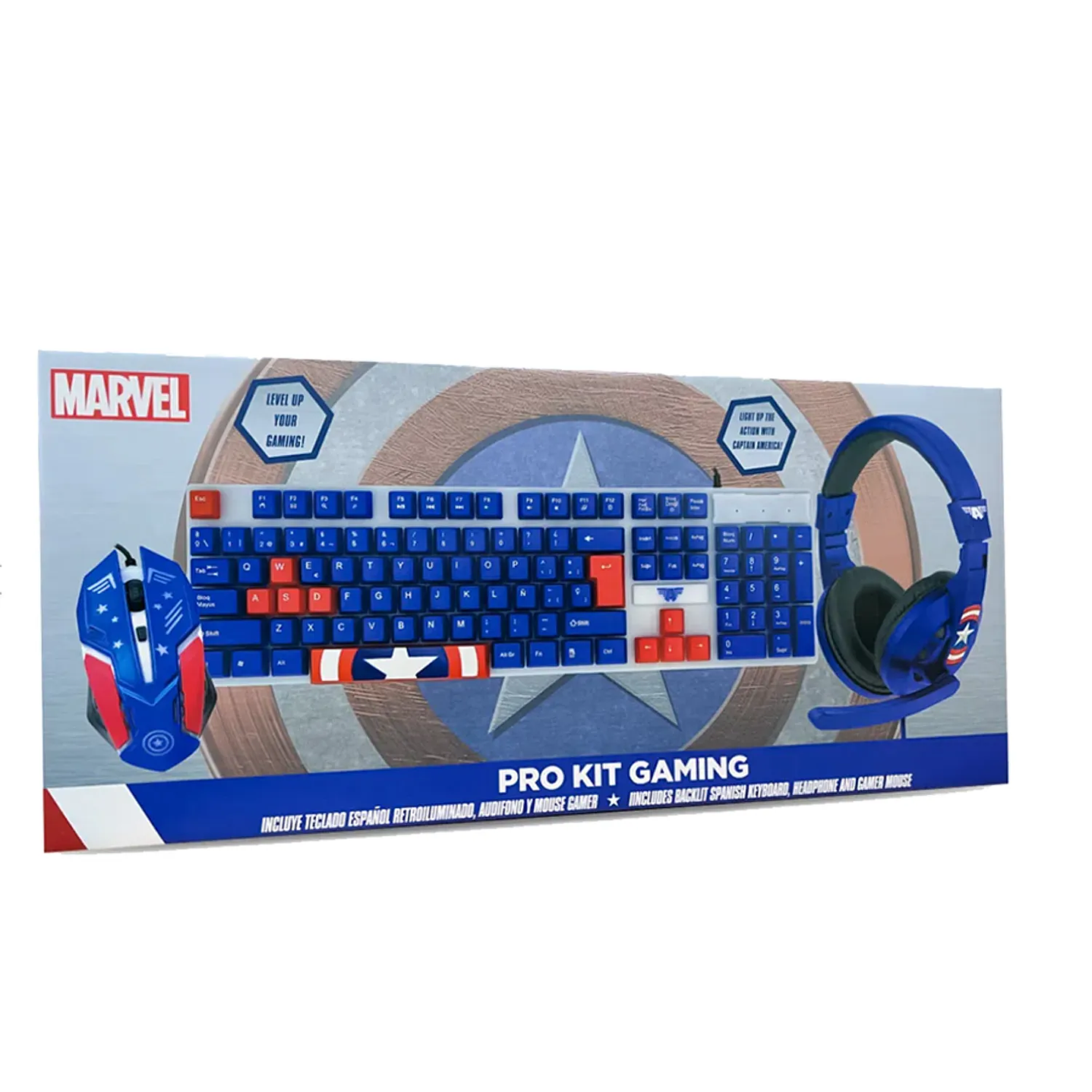 Kit Gamer Capitan Amarica 3 En 1 Teclado Audifonos Mouse 2