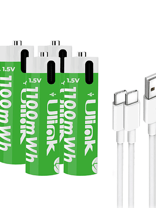Pilas 4x AAA con carga USB C de 1100mWh Mod. UL-BAT3A4
