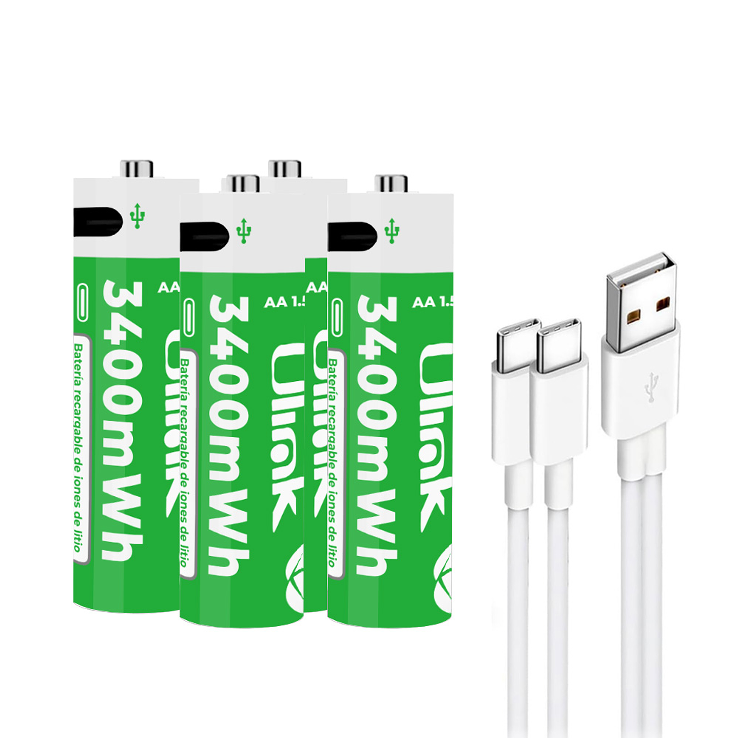 Pilas 4x AA con carga USB C de 3400mWh Mod. UL-BAT2A4 1