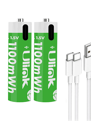 Pilas 2x AAA con carga USB C de 1100mWh Mod. UL-BAT3A2