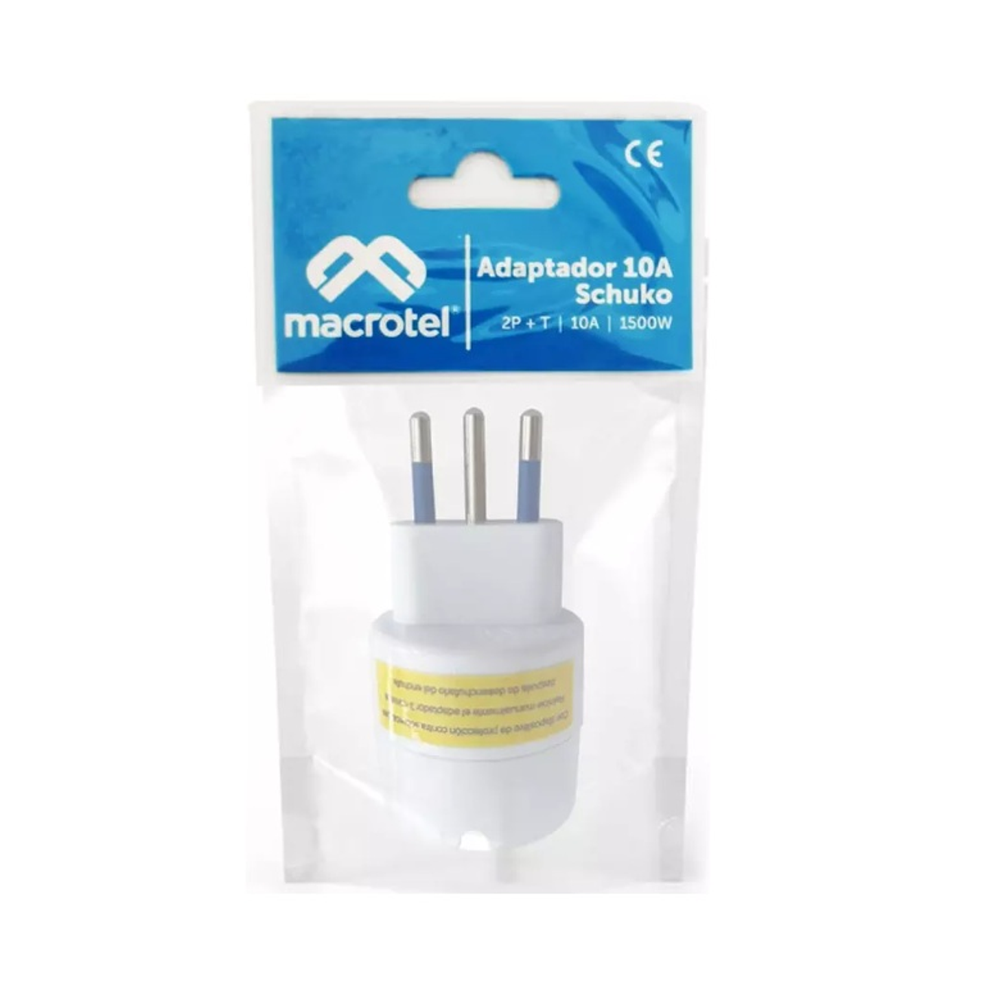 Adaptador Schuko Certificado 10A 250V 1500W Macrotel 1