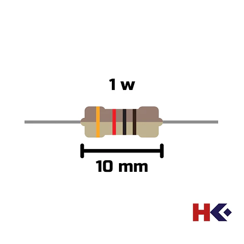 Resistor 1W THT +-1% (1K A 91K ohm)