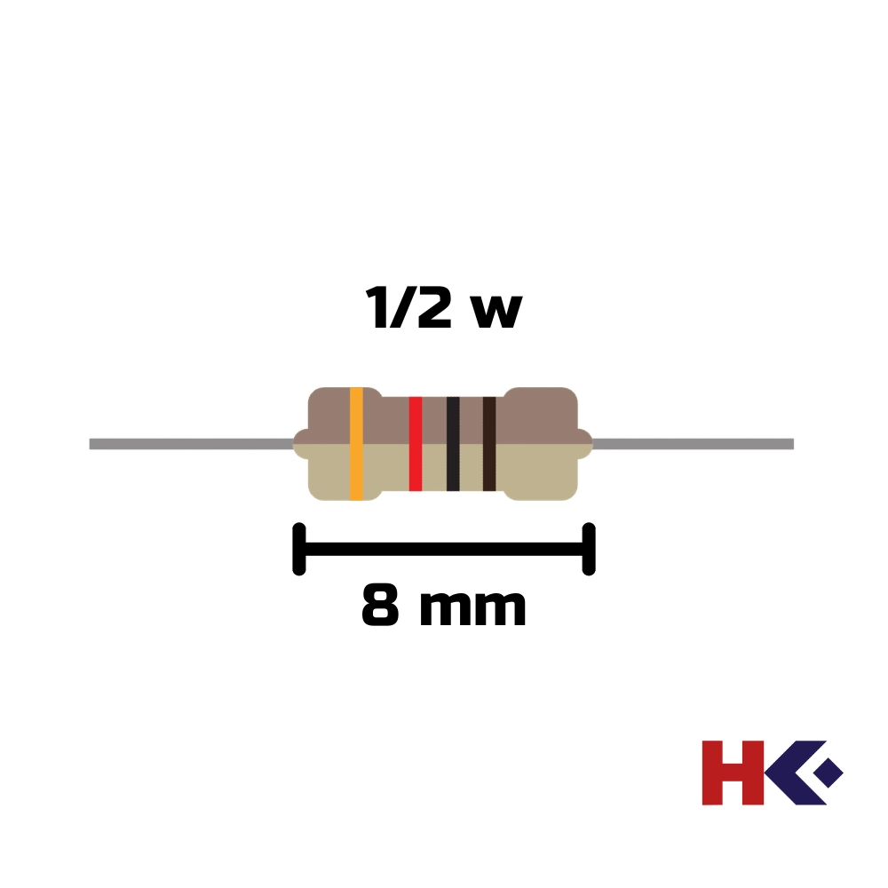 Resistor 1/2W THT +-1% (1K A 91K ohm) 1