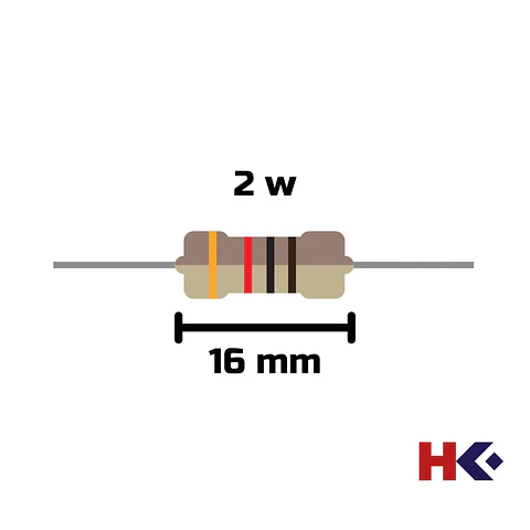 Resistor 2W THT +-1% (0 A 91 ohm)