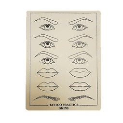 Piel Sintética Plana Diseño Ojos Cejas y Labios