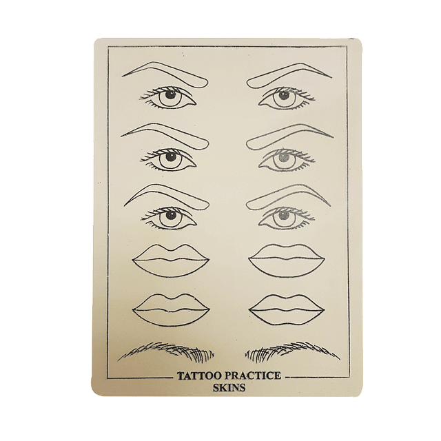 Piel Sintética Plana Diseño Ojos Cejas y Labios