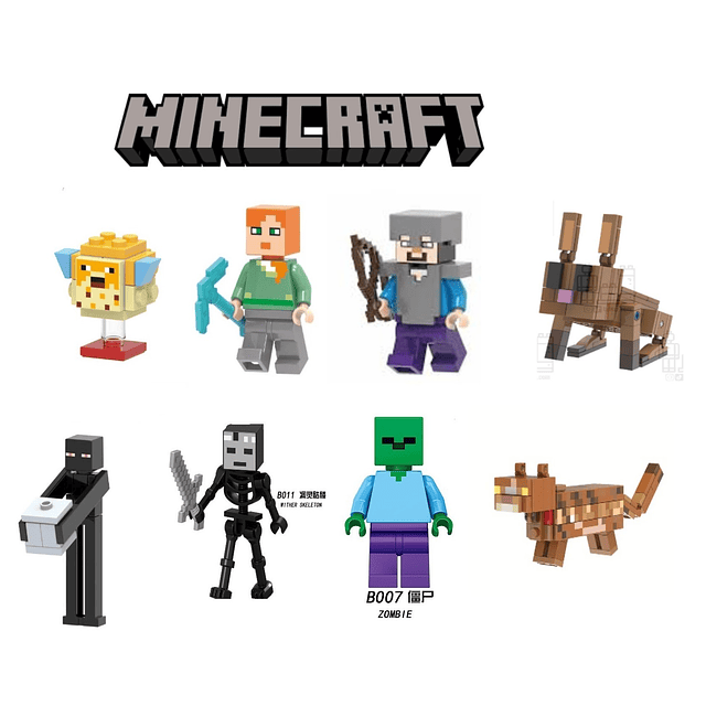 SET N°1  8 FIGURAS LEGO MINECRAFT