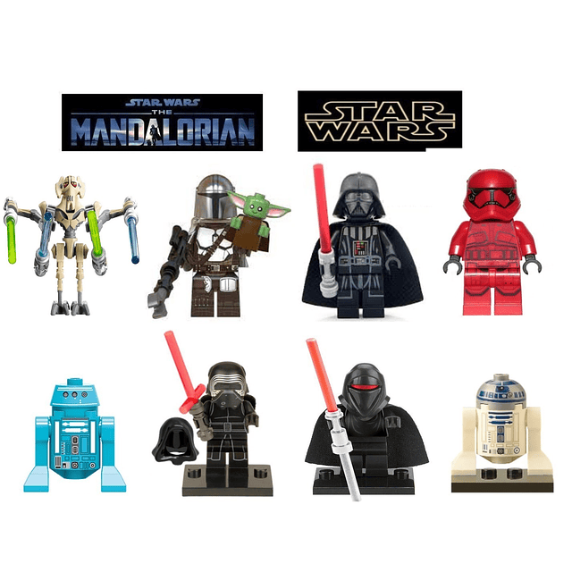 SET N°5  8 FIGURAS STAR WARS TIPO LEGO