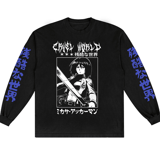 SNK Cruel World - Mikasa Ackerman - Polera Manga Larga 1