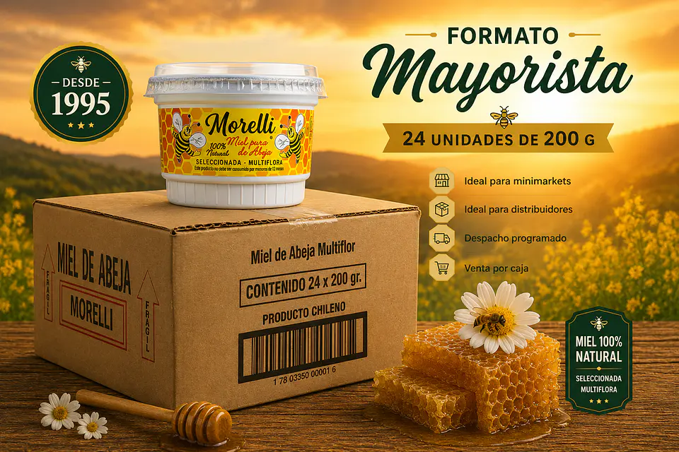 Caja de miel de abeja multiflora de 200g 4