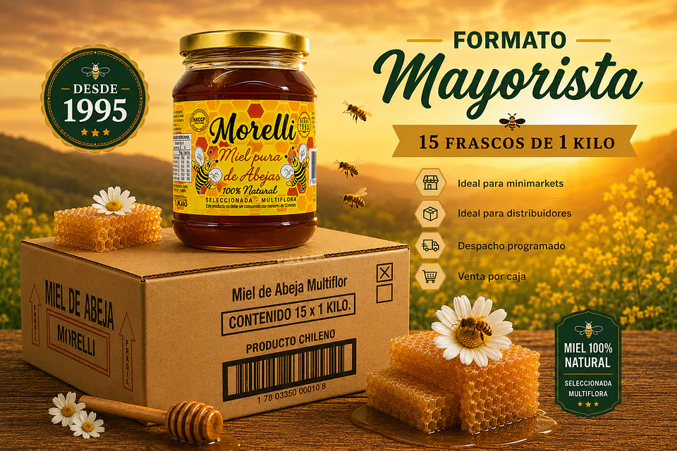 Caja de miel de abeja multiflora de kilo 4