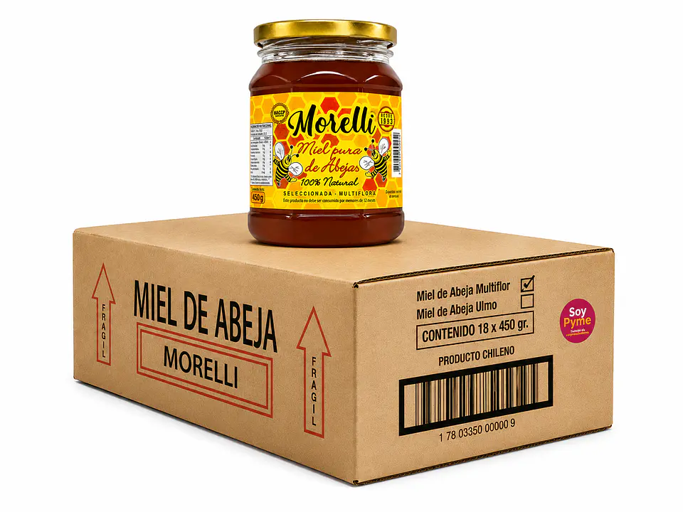 Caja de miel de abeja multiflora de 450g 2