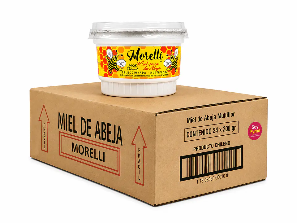 Caja de miel de abeja multiflora de 200g 2