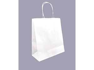 BOLSA KRAFT BLANCO CON MANILLA 25X22X10CM 48 unidades