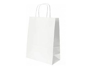 Bolsa blanca 20x14x8 cm manilla torcida