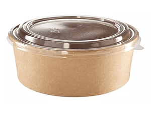 Bowl ecológico kraft 750 ml con tapa 50 unid