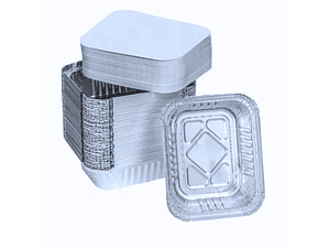 Bandejas de aluminio con tapa C10-LX 15X12X5 CM 125 unid