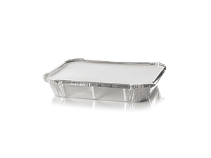 BANDEJA ALUMINIO C20 con tapa tugou  22x15x5 25 unid