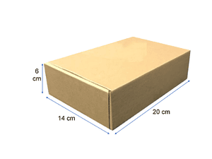 Caja autoarmable de cartón kraft 20x14x6 12 unidades 