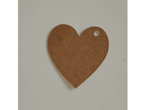 Etiquetas de papel para regalos con forma de corazón 24 unidades kraft