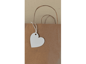 Etiquetas de papel para regalos con forma de corazón 50 unid blanco