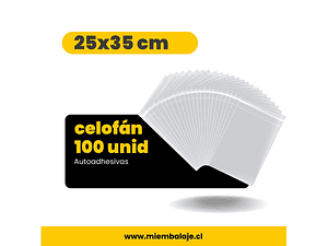 Bolsas celofán (Polipropileno) 25x35 cm autoadhesivas 100 unidades 