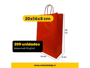 Bolsa roja 20x14x8 200 unidades