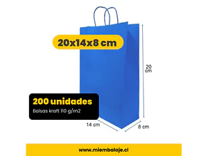 Bolsa azul 20x14x8 200 unidades