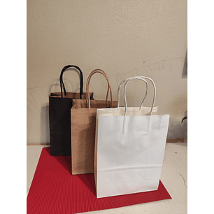 Bolsa blanca 20x14x8 cm manilla torcida