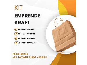 kit de bolsas de papel emprende kraft 100 unidades surtidas