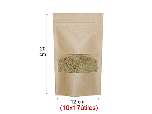 Set 200 bolsas doypack con ventana 12x20