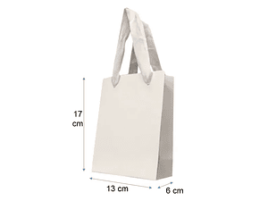 Bolsa de papel blanca premium 13x17x6 cm 50 unid 