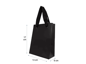 Bolsa de papel premium negra 13x17x6 cm 50 unid 